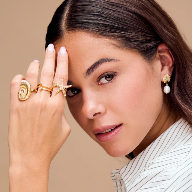 Polished Molten &amp; Crystal Wrap Ring