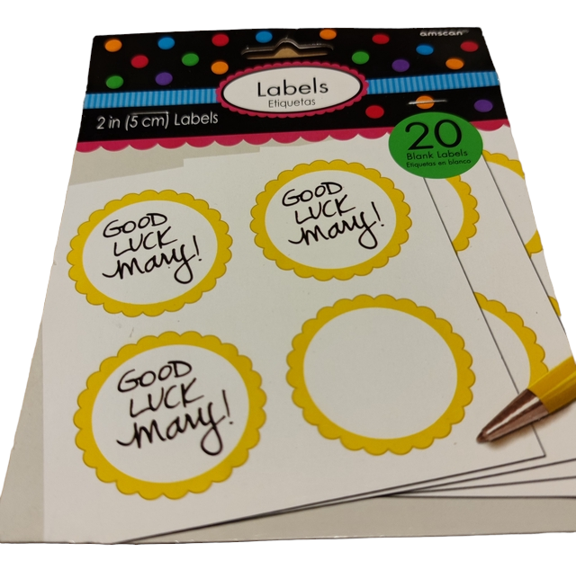 Étiquettes nom pour cahiers jaune (Labels)