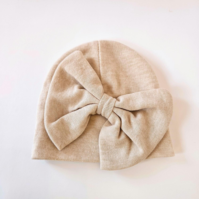 Gorro Lazo Algodón - Recién Nacido - Beige