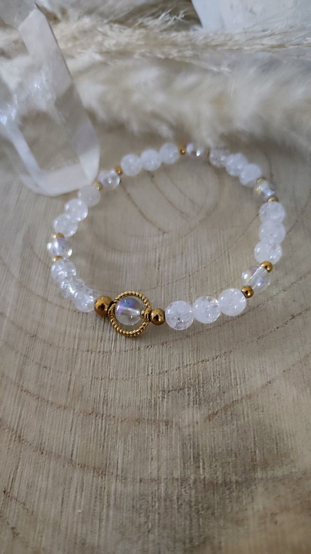 Bracelet "Nouveau départ" Cristal de roche craquelé