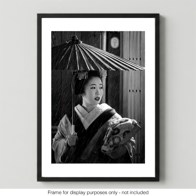 Gentle Rain, Timeless Beauty: A Geisha's Moment