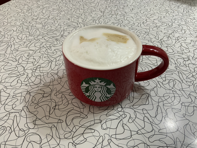 Latte Macchiato With Starbucks Coffee Beans