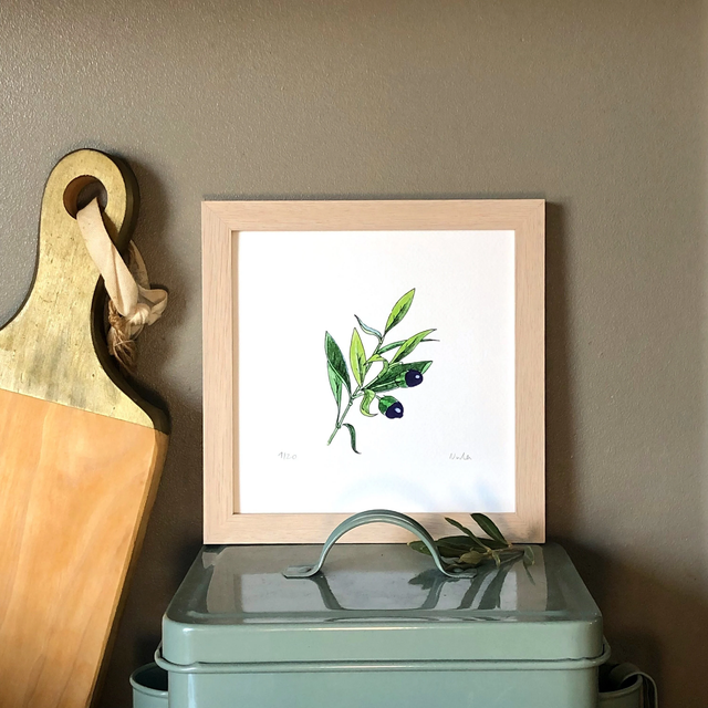 Olive Branch Art Print - Mediterranean Botanical Wall Decor