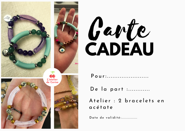 Carte Cadeau 2 Bracelets en acrylique 