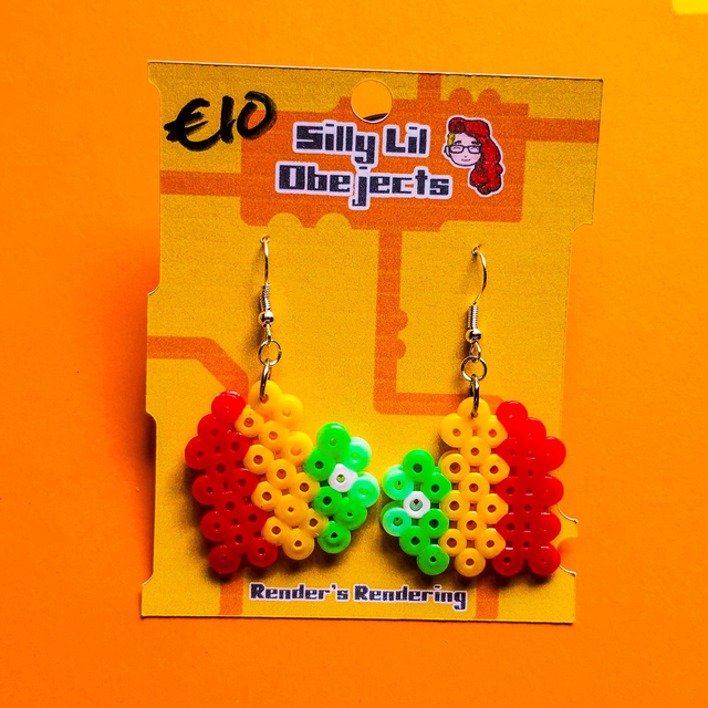 Life Series Heart - Pixel Art - Earrings  [EAR-SLO-PA-LSH]