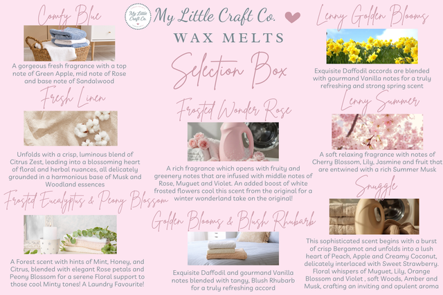 Wax Melts Selection Box of 16 Highly Scented Wax Melts, 2 of each Scent