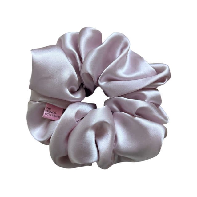 Chouchou en soie- Taille classique - Rose nuage 