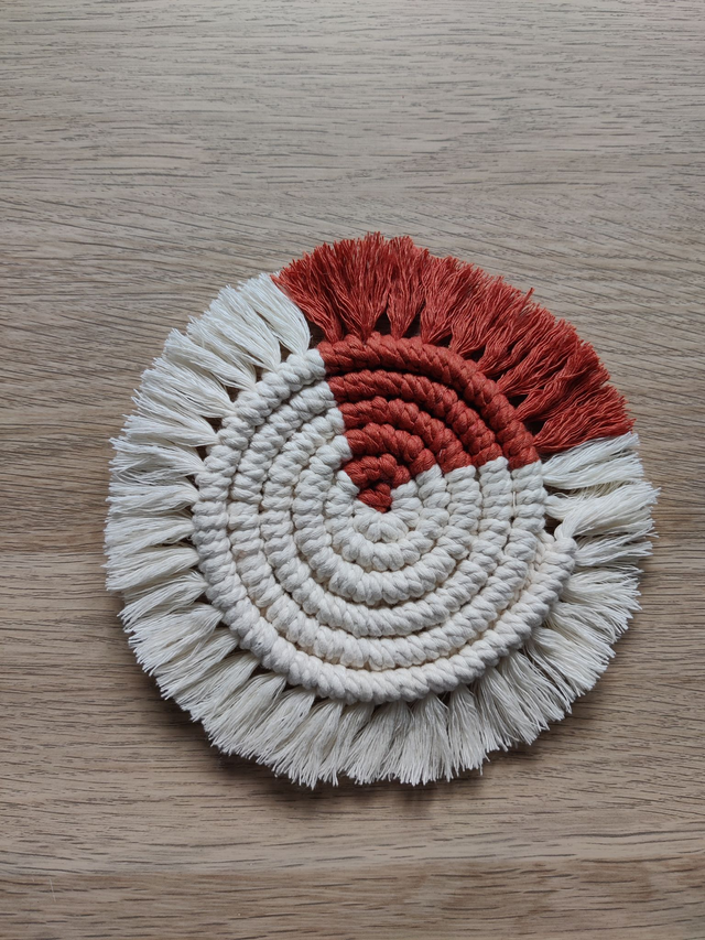 Sous-verre - Bicolore - Ecru et rouille