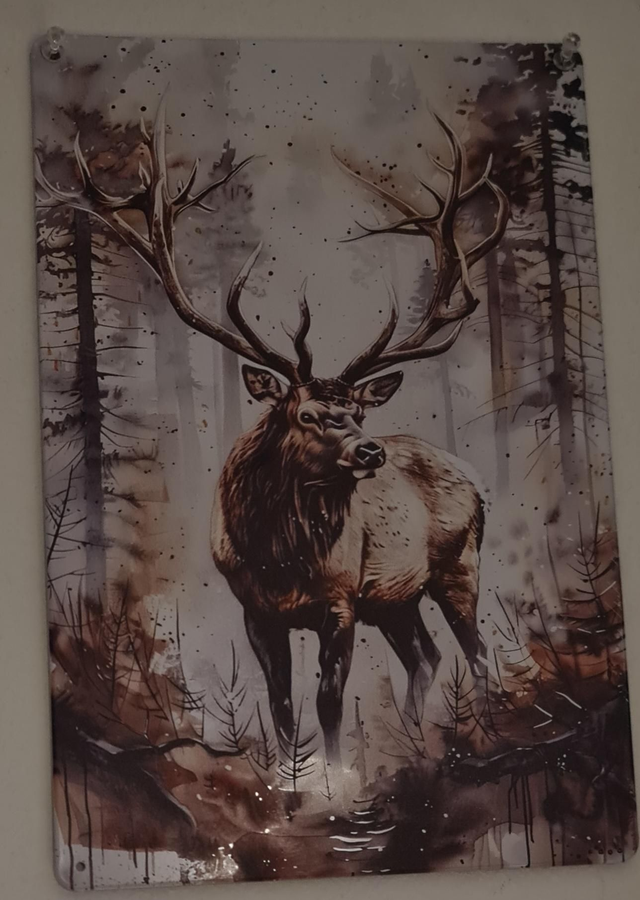 Plaque métal cerf