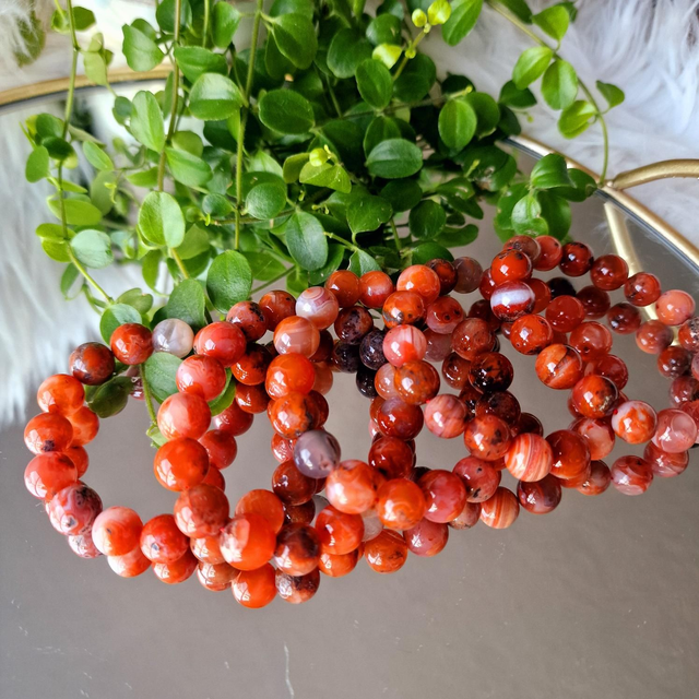 Garnet 11/12mm beaded bracelet 