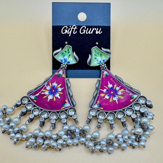 Meenakari oxidised Ear rings 