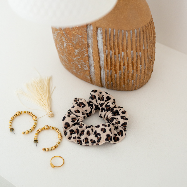 Chouchou scrunchie gaze de coton - Léonie