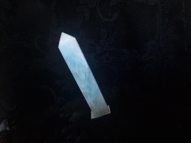 Blue calcite tower