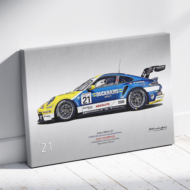 C231212 Porsche 992GT3Cup PCCGB23 Champion Team Parker Racing #21 Side