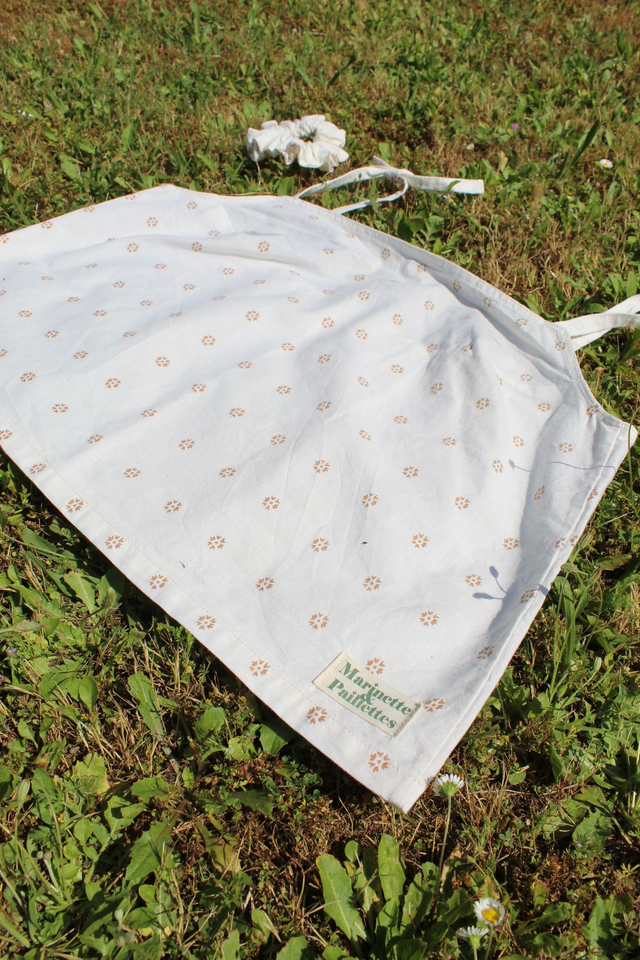 Top beige fleurs marron - Taille 2