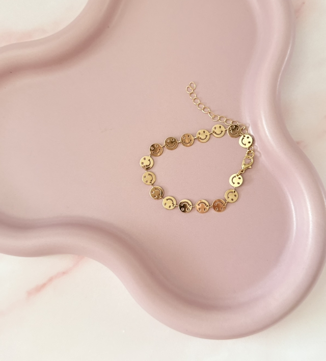 RVS Armband Happy Face