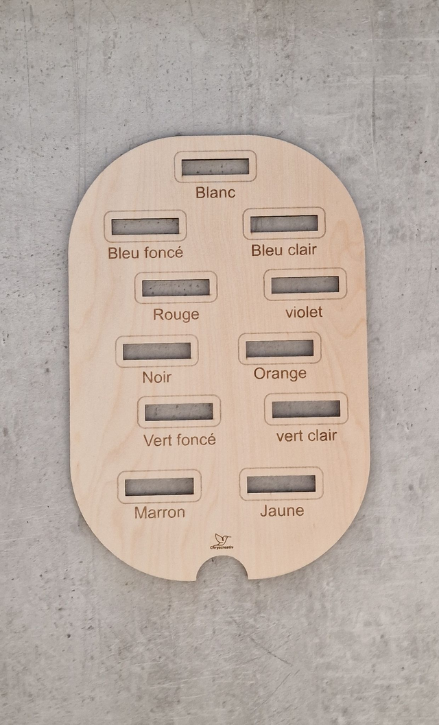 Les couleurs insertion rectangulaire