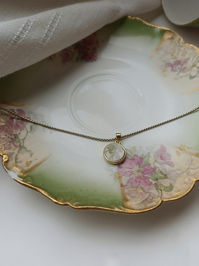 Pendentif rond - porcelaine - Laviolette Limoges - no.1