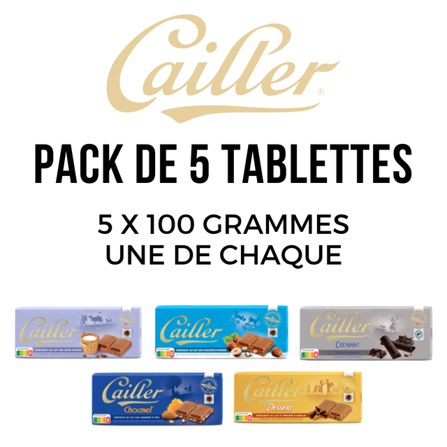 Pack de 5 tablettes 100g.
