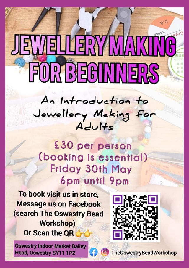 Adult Jewellery Workshops 30/05/2025 6pm - 9pm  (choose free delivery at checkout) 