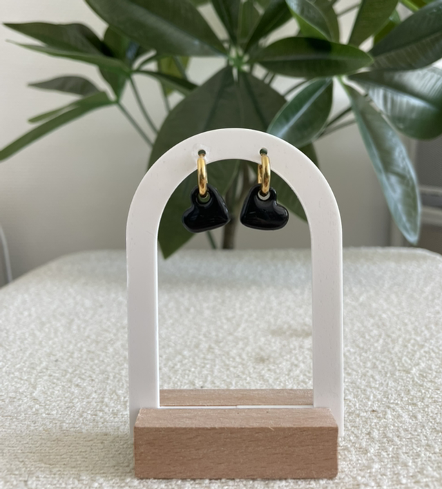 Pampilles cœur noir