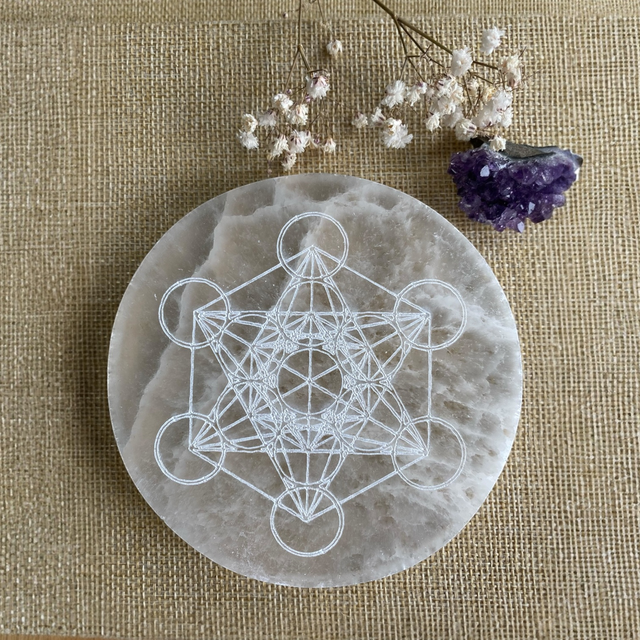 Plateau Métatron en sélénite 