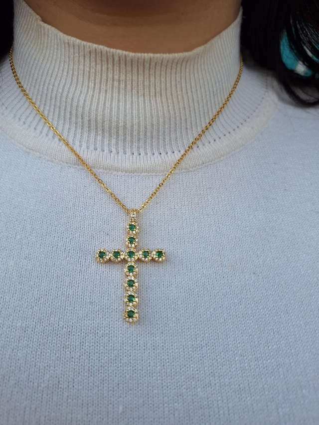 Croce Zirconata - Acciaio Inossidabile 