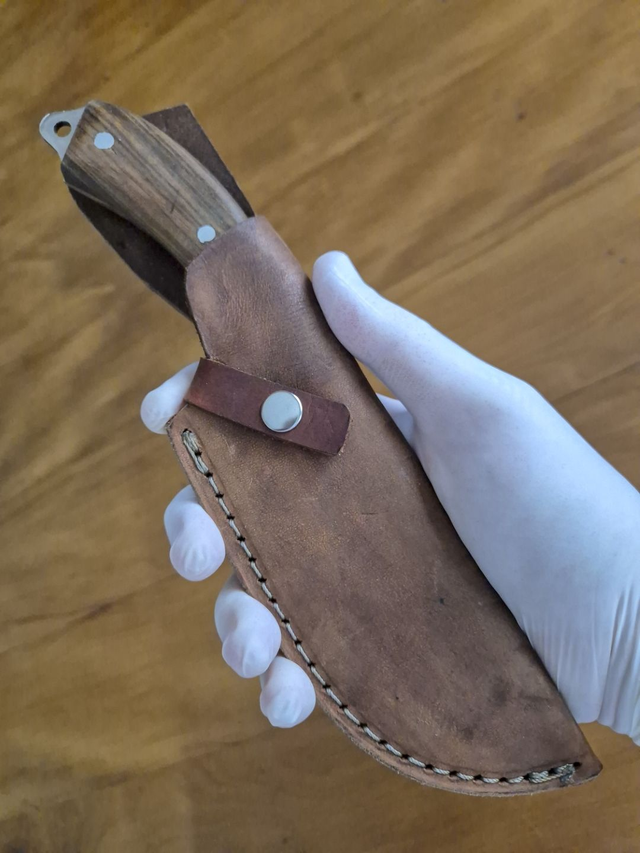 Faca Coreadeira Bruta Skinner 5 Pol Inox 420c Madeira Nobre