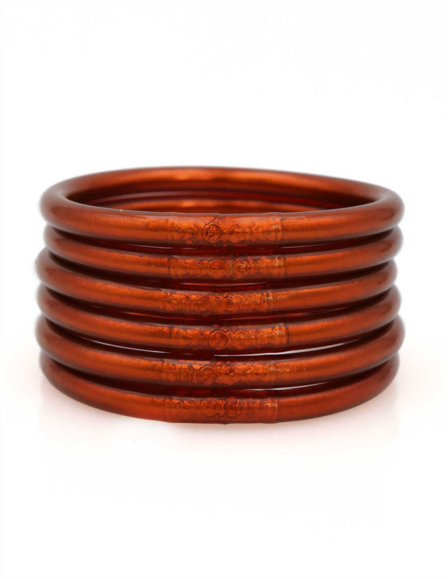 Jonc tibétain simple couleur pumpkin orange