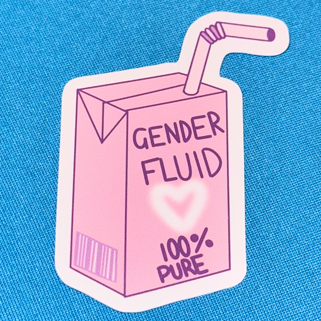 Gender Fluid Juice Box Sticker