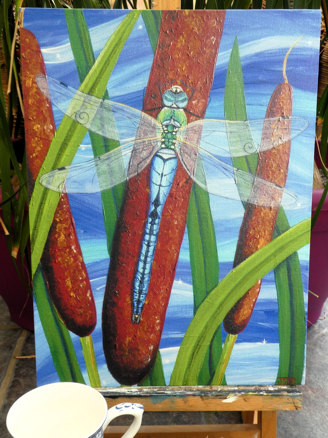Open Edition Canvas Panel Print, from my "Beautiful Bugs" collection, "Let the Clean Rivers Flow"