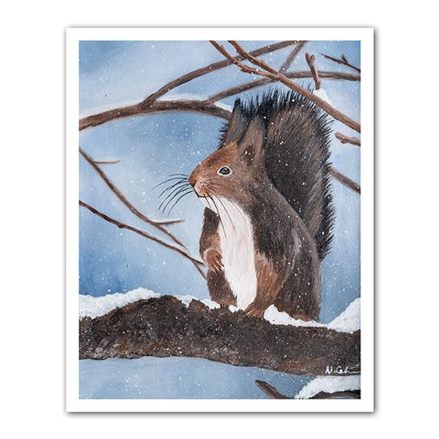 Eichhörnchen im Winter - FineArt Print