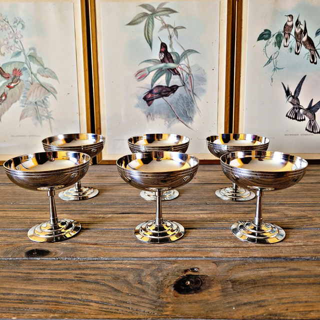 X Coupes à glaces (cocktail) vintage Létang Rémy inox 18/10