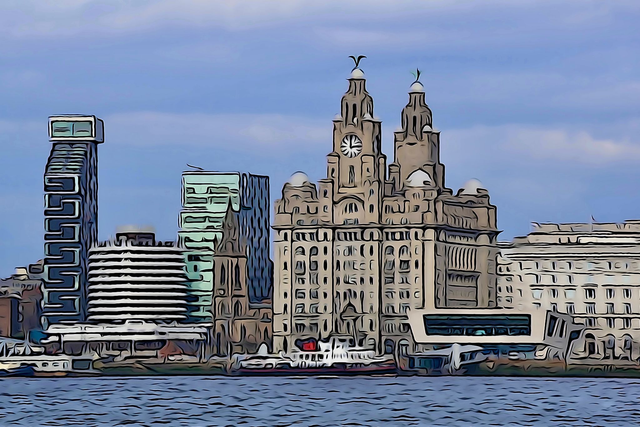 Liverpool Skyline Illustration - Print 