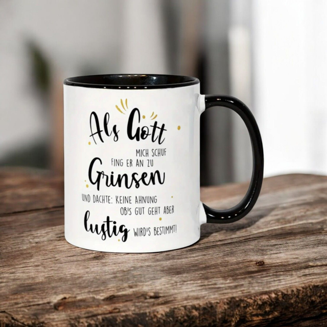 3D Tasse Als Gott mich schuf