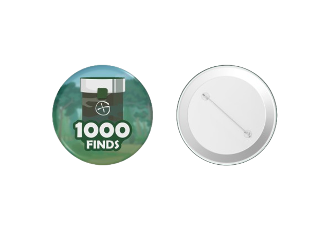 Badge Geocaching - 1000 Finds (Ø 4,4 cm)