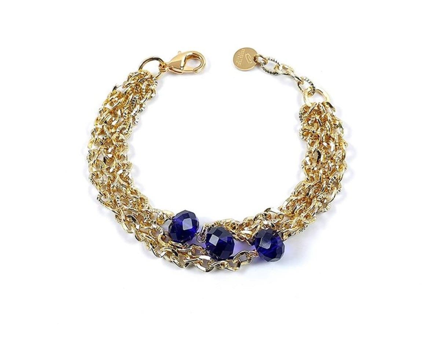 ESSESTEEL bracciale dorato blu