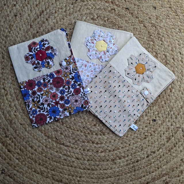 Protège agenda fleur rosace