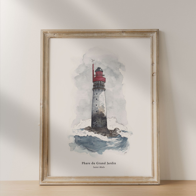 Affiche 30x40 - Bretagne - Phare Du Grand Jardin