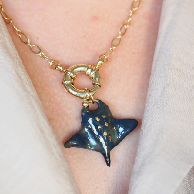 Collier raie léopard fermoir ressort