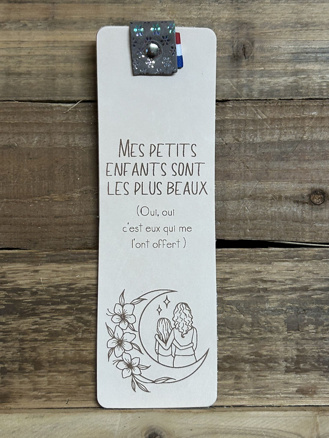 Marque page en cuir &quot;Mes petits enfants&quot;