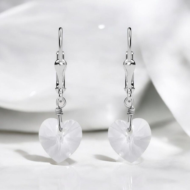 Beautiful Natural Clear Quartz Crystal Earrings