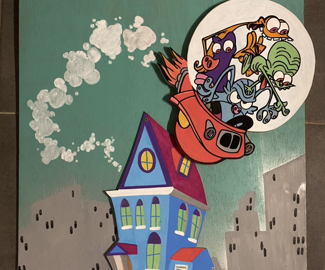 Tableau Zinzins de l’espace street art contemporain – Œuvre originale 