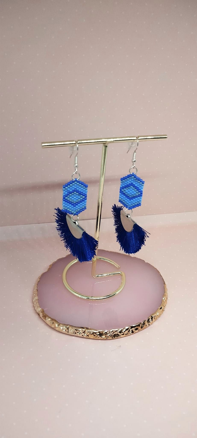 Boucle d'oreilles Eventail Celeste