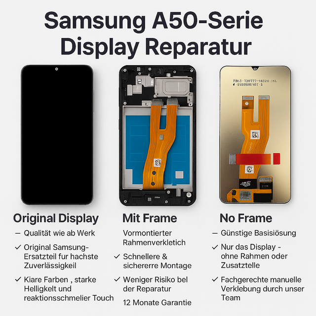 Samsung A50 - Serie Display Reparatur (A50 / A51 / A52 / A52s / A53 / A54 / A55)