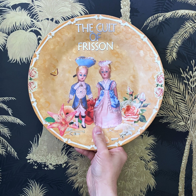 "The Cult of Frisson" Pastel Cream Upcycled Wall Plate - House of Frisson