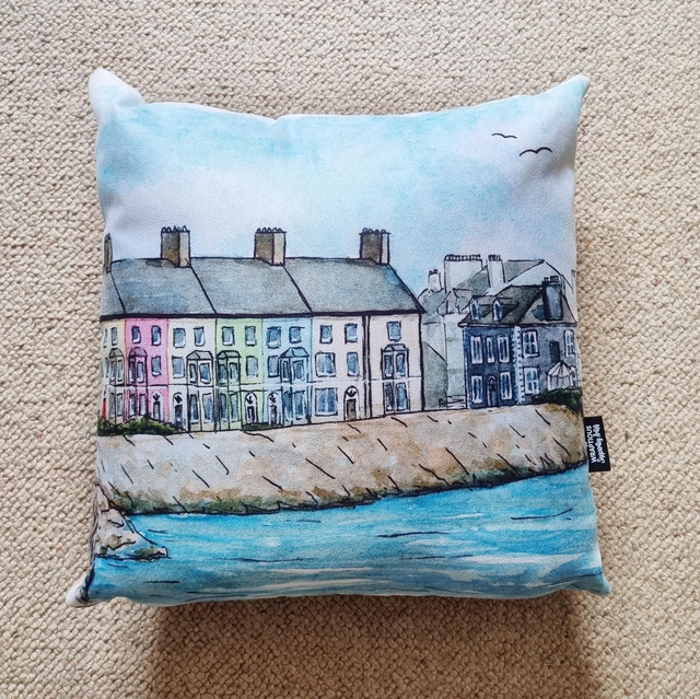 Beaumaris Colourful Houses cushion cover 