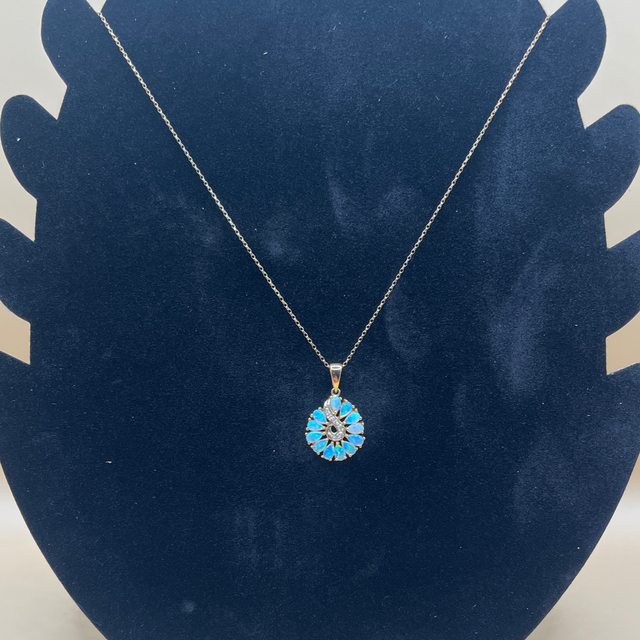 Nautilus Opal &amp; Diamond Pendant Necklace