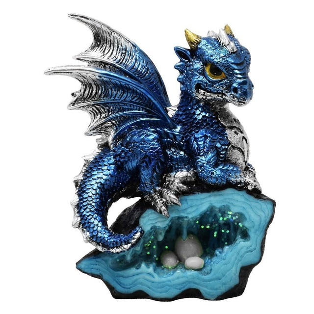 Dragon bleu avec des œufs de dragon