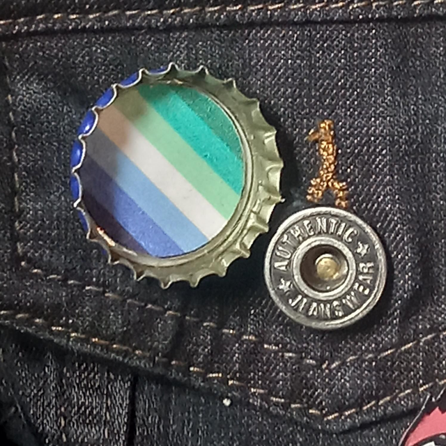 Gay Bottle Cap Pin 